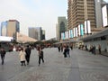 People walking in front of Oriental Pearl Tower, Lujiazui, Pudong, Shanghai, China Royalty Free Stock Photo